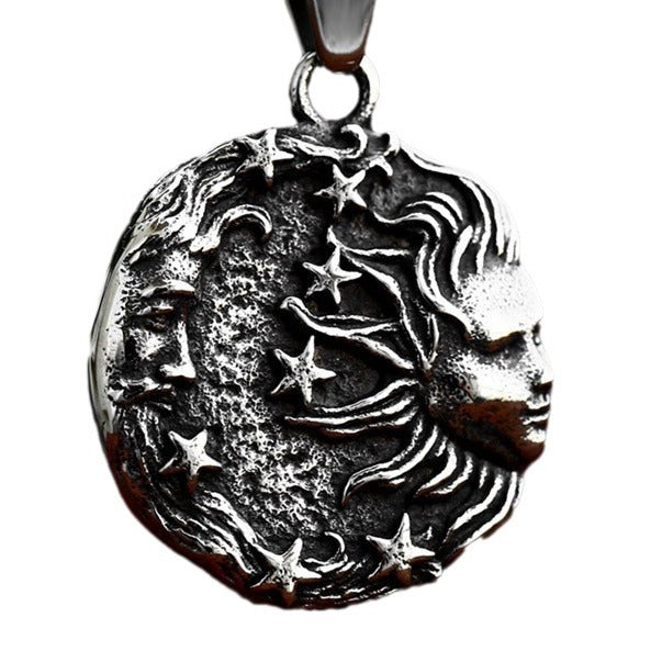 Wholesale Greek Mythology-Inspired Stainless Steel Face Pendant Jewelr
