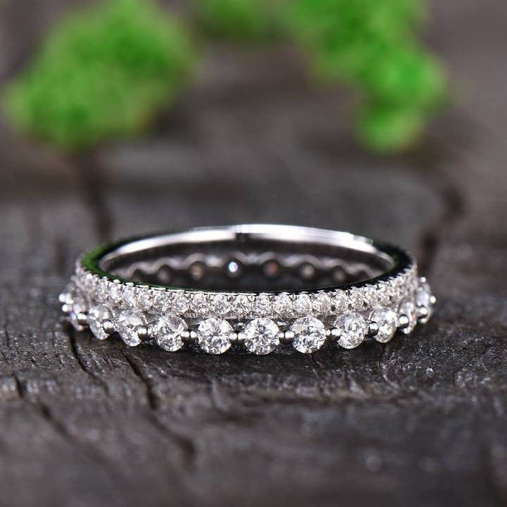 Sterling Silver Ring Full Zircon Ring Set Ring Combination Ring Jewelry