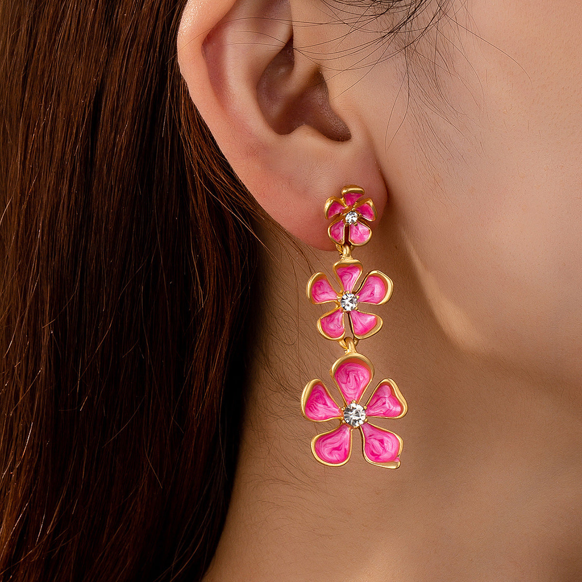 Planderful Vienna Verve Earrings – Elegant Retro Three-Dimensional Flower Design