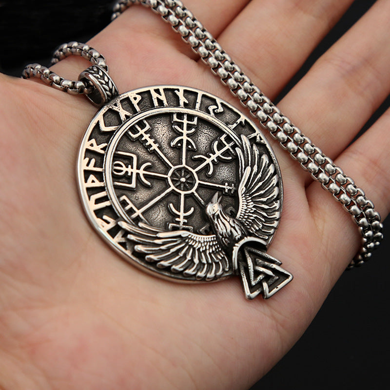 Titanium Steel Viking Rune Necklace for Men's Temperament