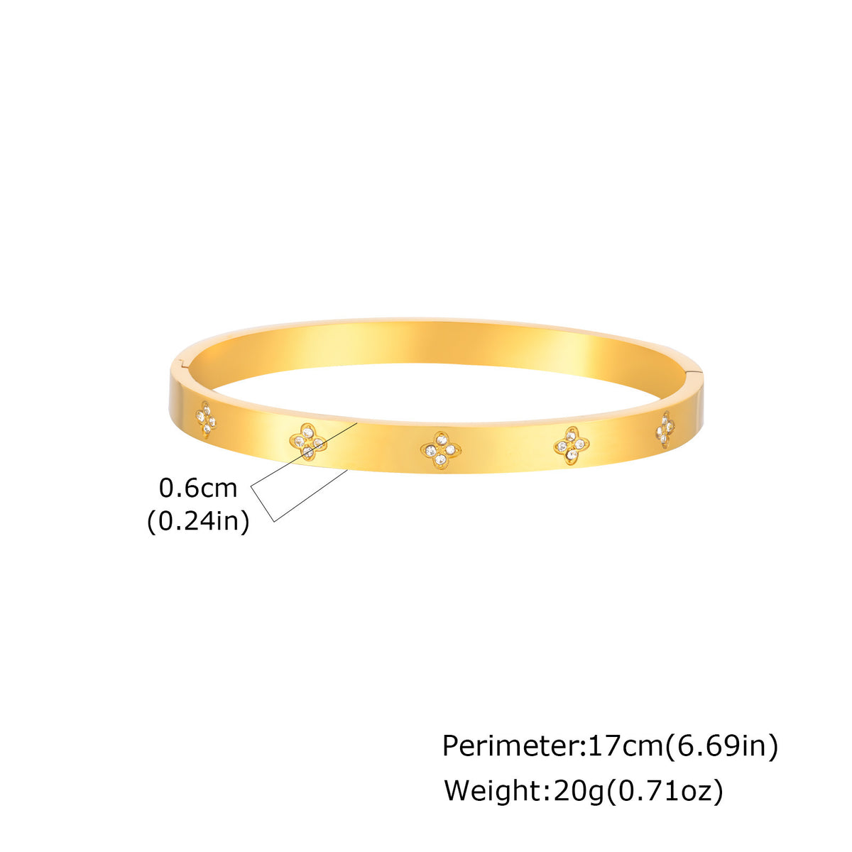 Flower Zircon Stainless Steel Bracelet
