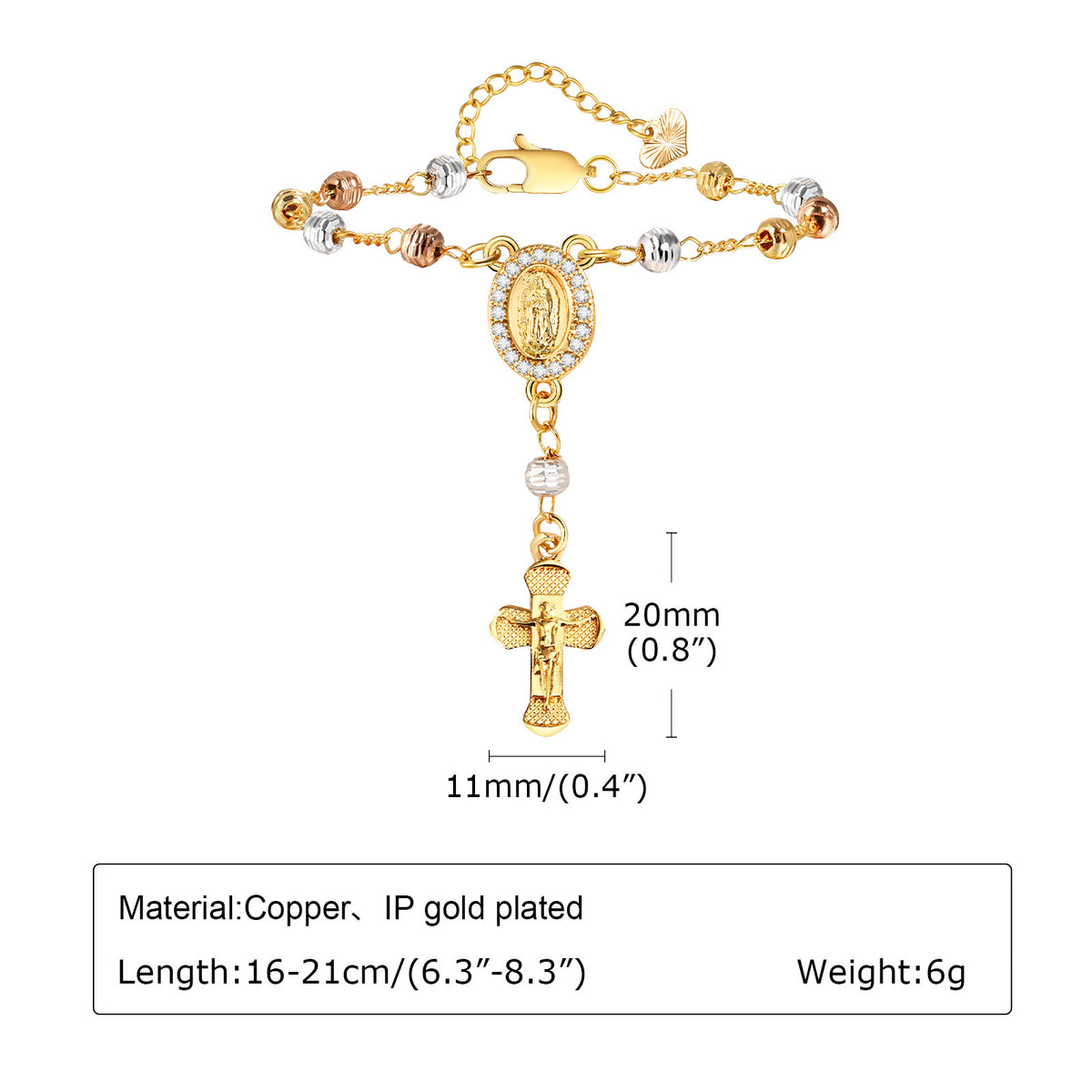 **Cross Copper Bracelet Unisex