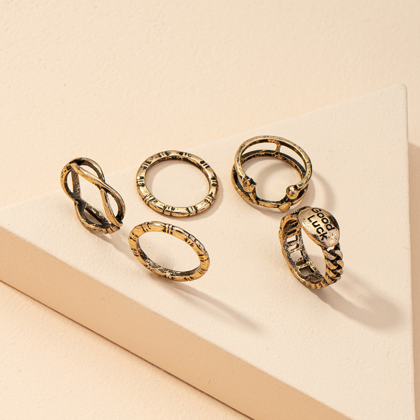 Vintage Vienna Verve Cross-Border Hand Ornament Ring Set