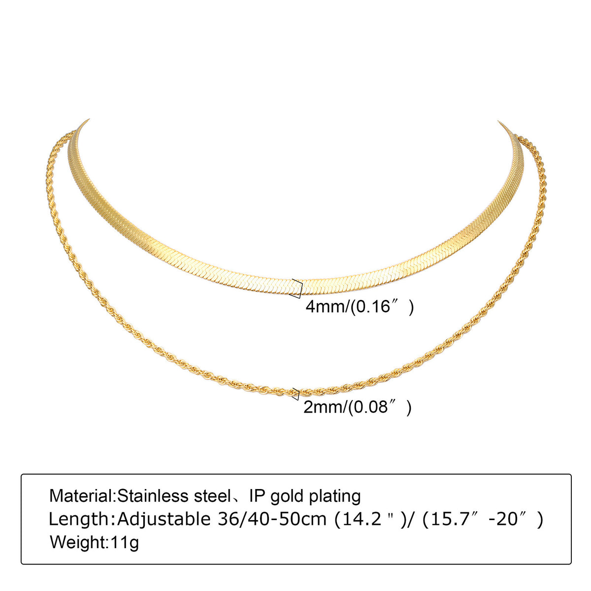 Stainless Steel Blade Chain Twist Chain Double Steel Gold Necklace