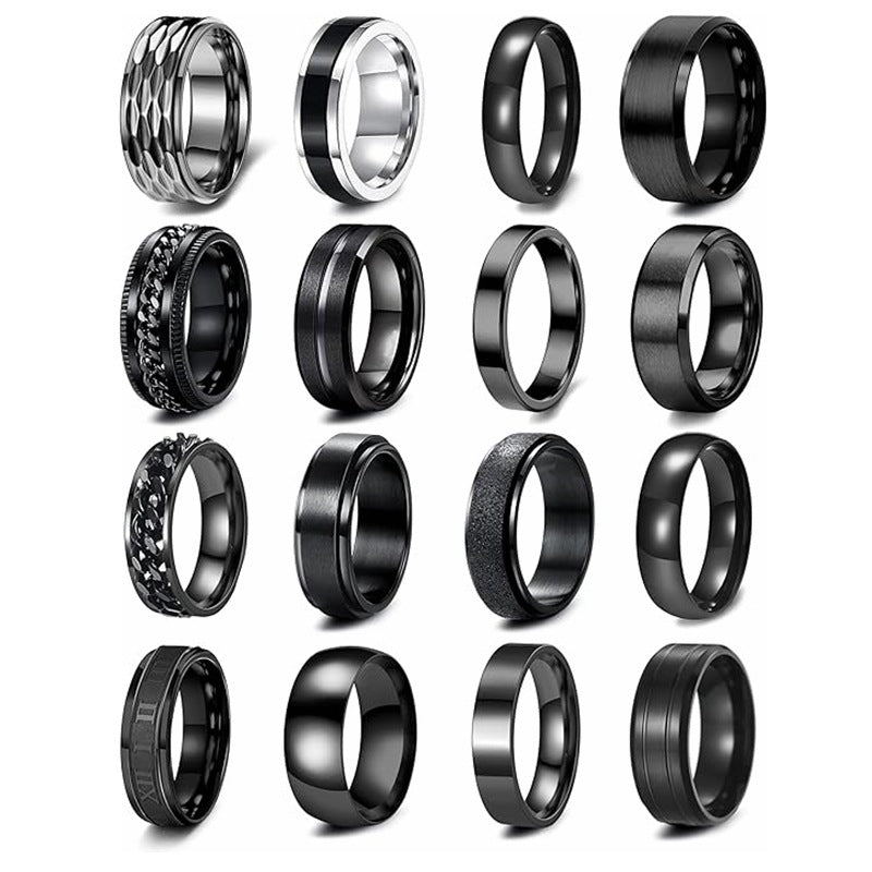 Planderful Everyday Genie Titanium Steel Ring Set For Men Unisex Protection Statement