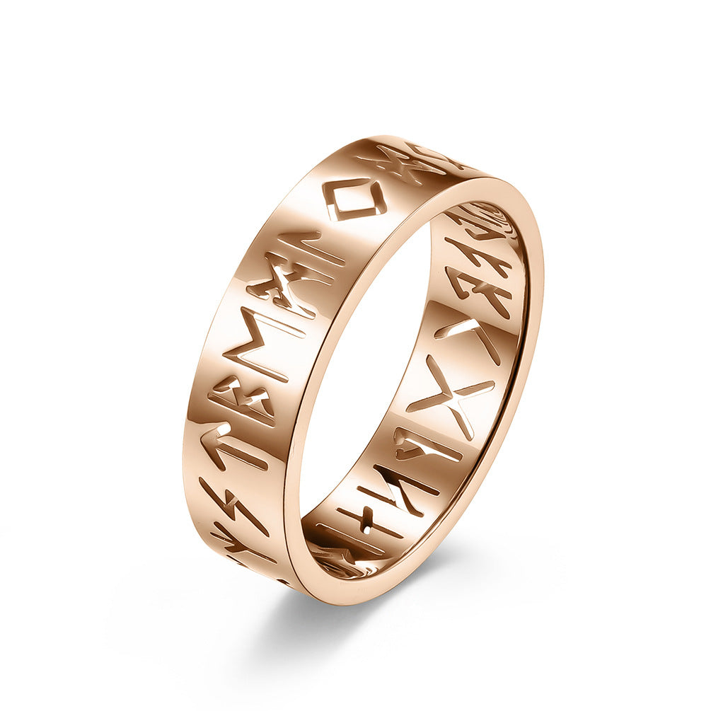 INS Simple Style Nordic Viking Text Hollow Ring for All