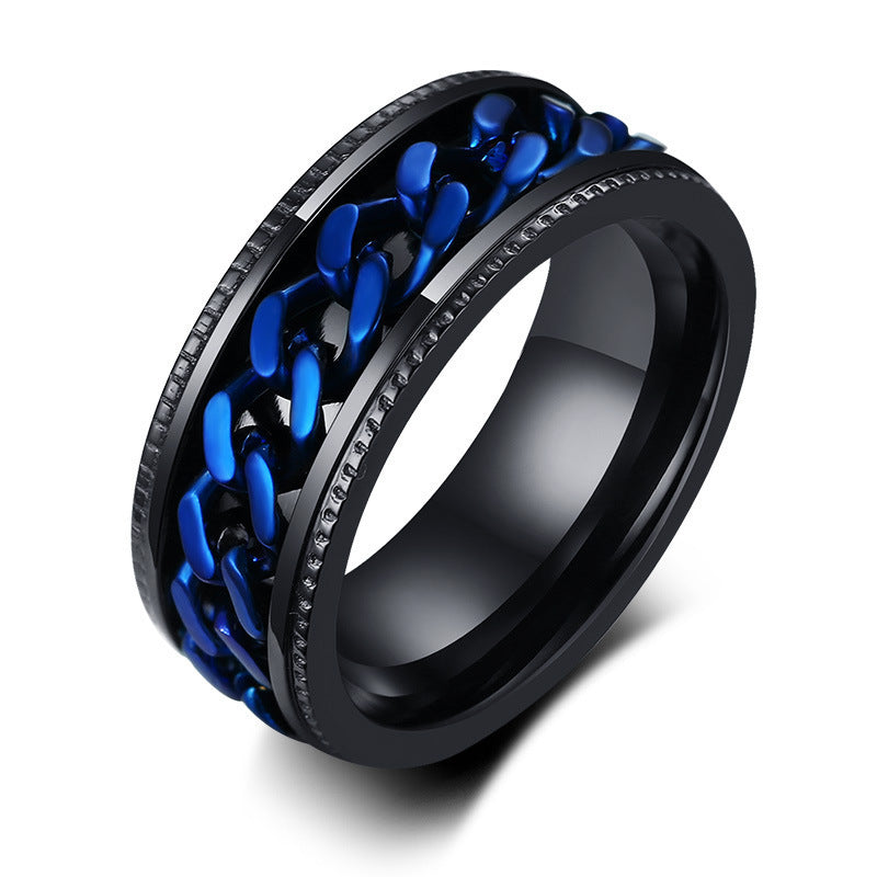 Titanium Steel Open Bottle Ring Rotating Ring for Men