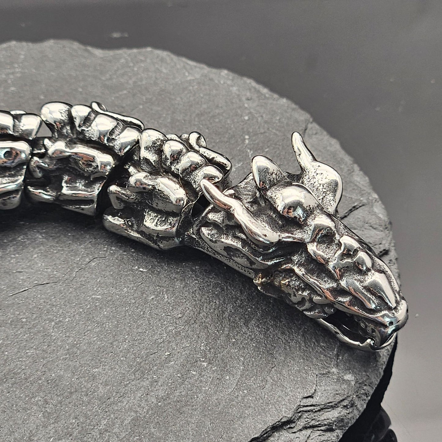 Planderful Dragon Scale Bracelet Unisex Domineering Titanium Steel Keel Chain Retro Punk Jewelry Protection