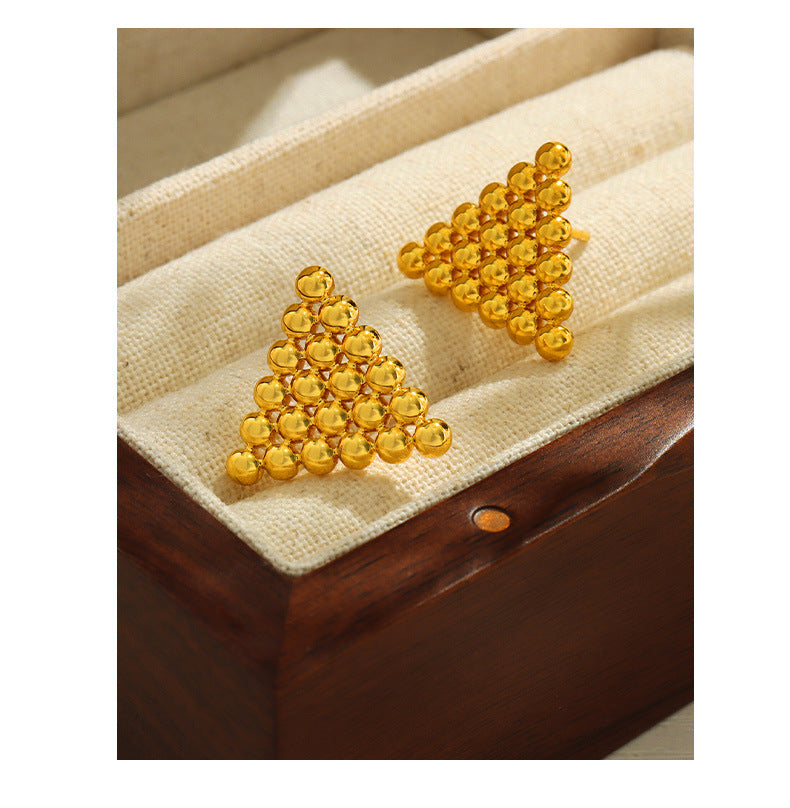 Golden Tree Geometric Earrings for Women from Planderful Collection