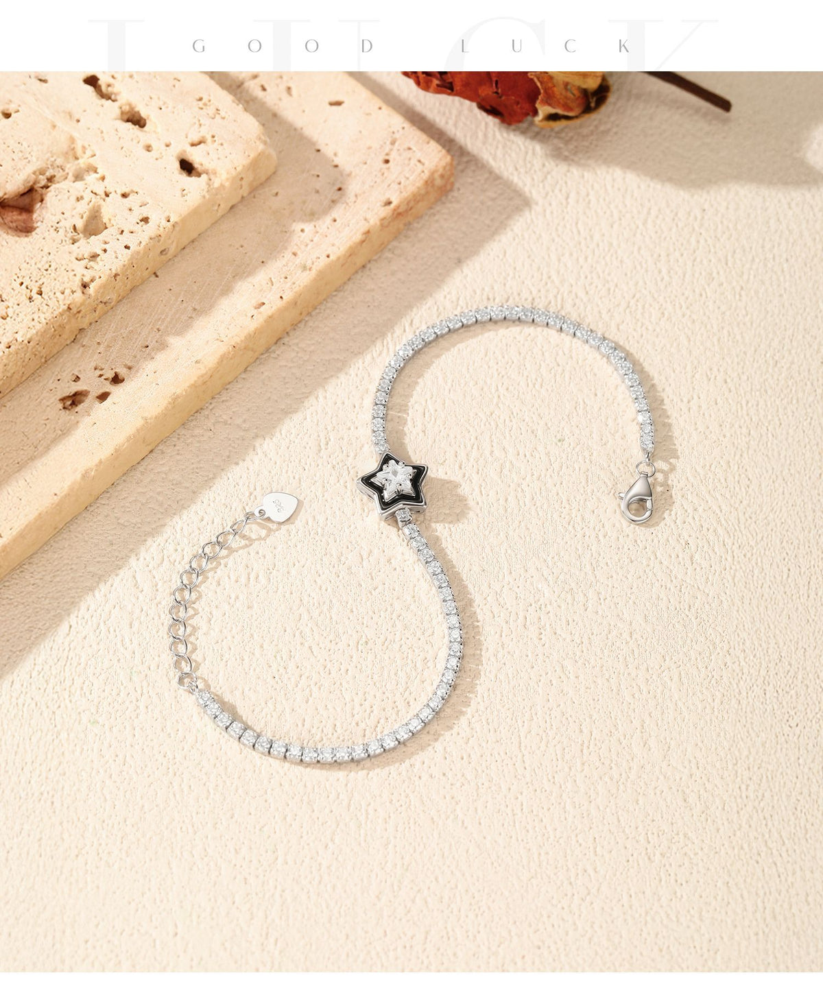 925 Sterling Silver Star Tennis Zircon Bracelet