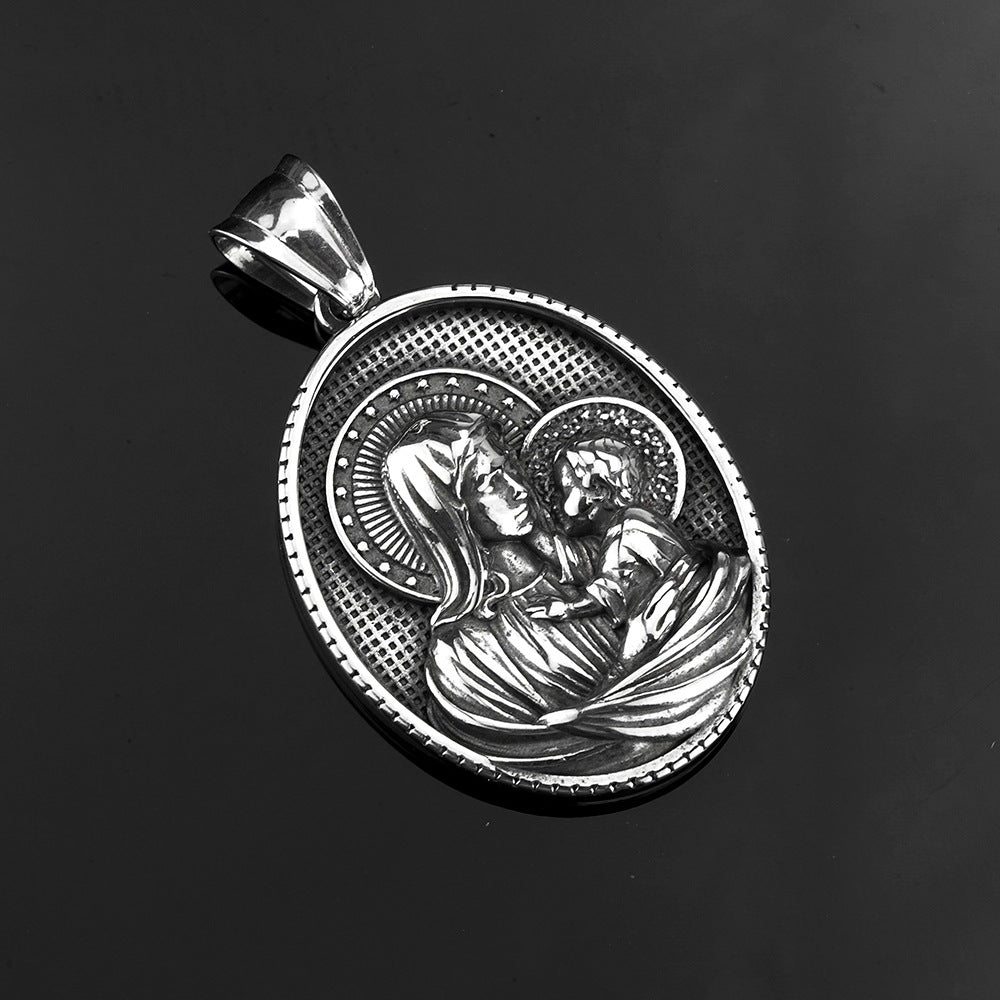 European And American Retro Men's Jewelry Virgin Mary Pendant