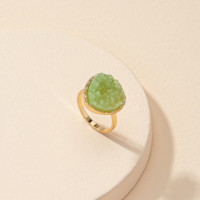 Green Resin Street Style Ring - Vienna Verve Collection