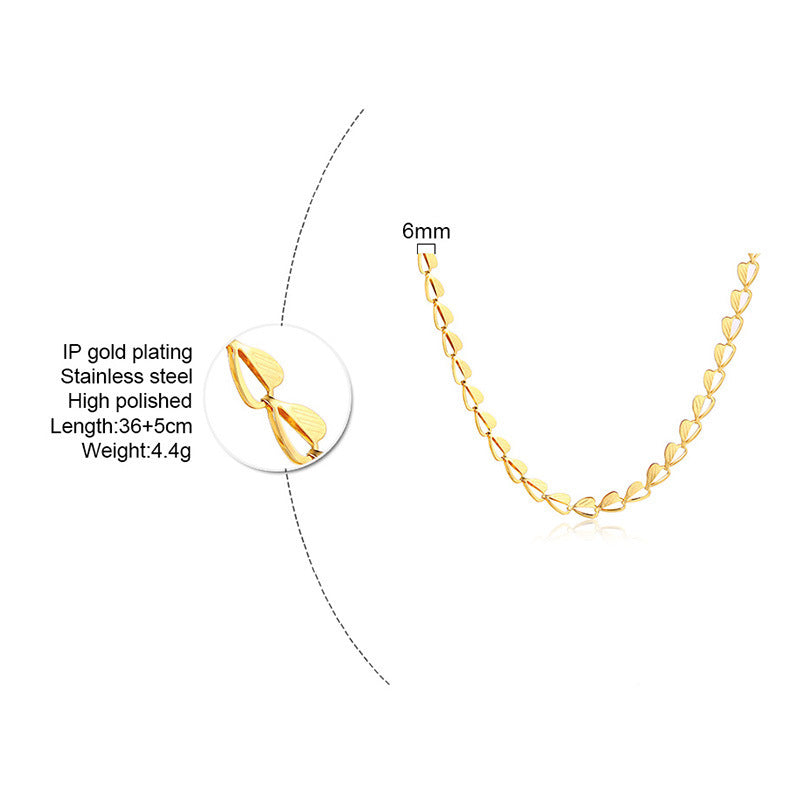 Stainless Steel Leaf Necklace and Titanium Steel Bracelet