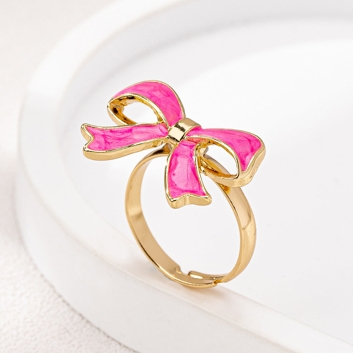 Elegant Oil Drop Bow Ring Set for Women by Planderful