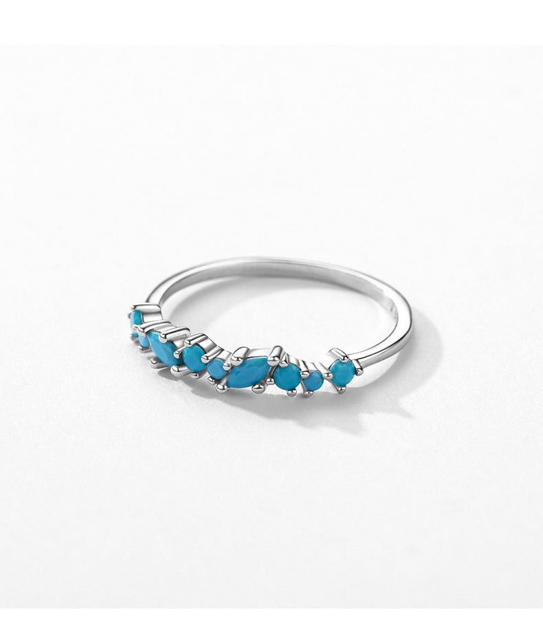 S925 Sterling Silver Turquoise Ring for Women with Elegant Design - Everyday Genie Collection