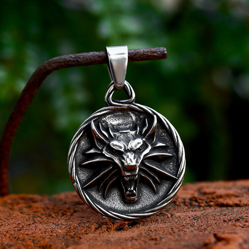 Stylish Retro Wolf Head Pendant in Titanium Steel - Trendy Men's Jewelry Wholesale