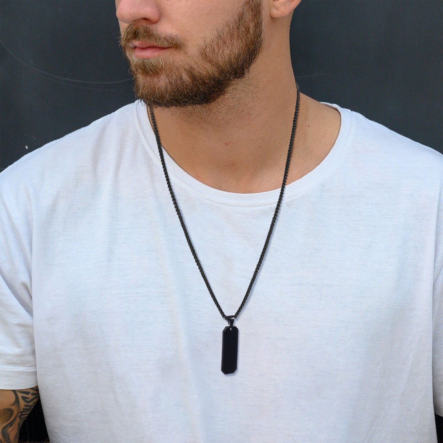 Cross-Border European and American Men's J Simple Tag Pendant