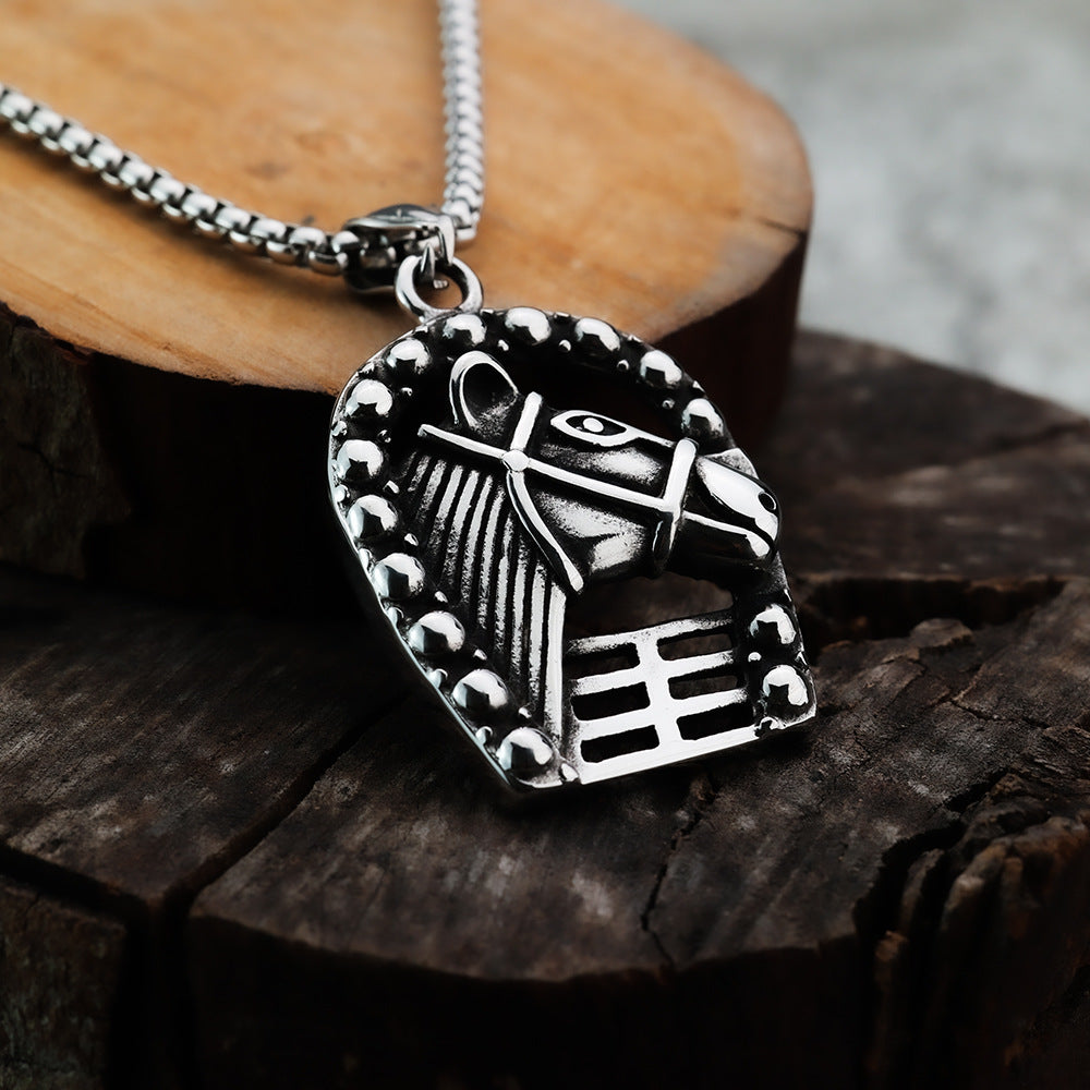 Cross-Border Personalized Horse Head Stainless Steel Men's Jewelry