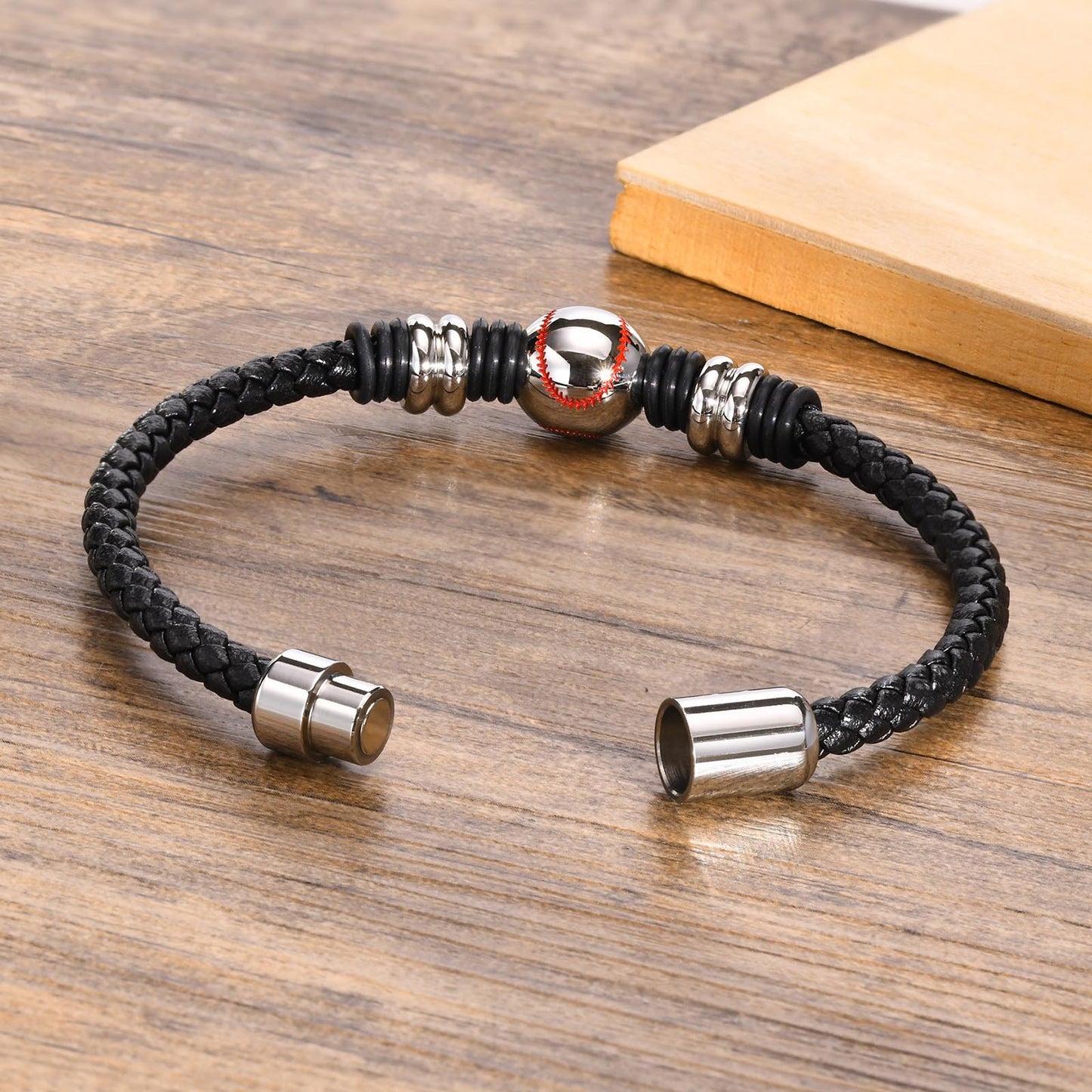 Stainless Steel Baseball Pattern ZP Bracelet For Men