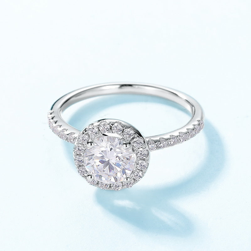 Planderful Classic Moissanite Sterling Silver Ring – 6.5 × 6.5 mm, 1 ct – Style 11