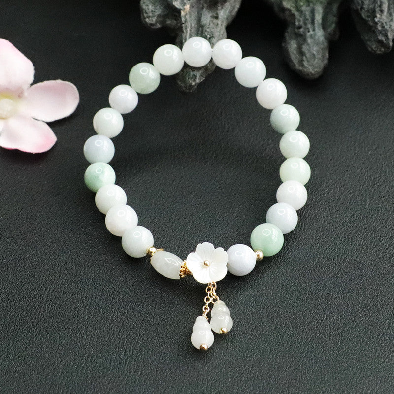 Jadeite Gourd 8 mm Beaded Bracelet