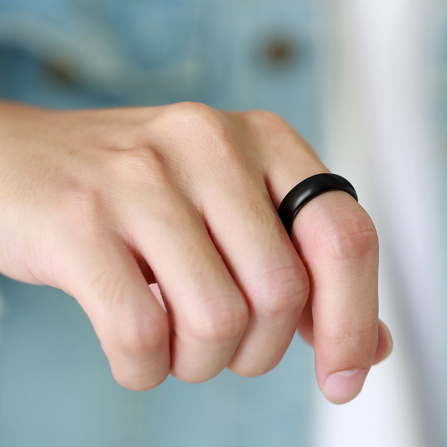 Tungsten Steel Bare Ring 6MM Black Men's Jewelry Accessories