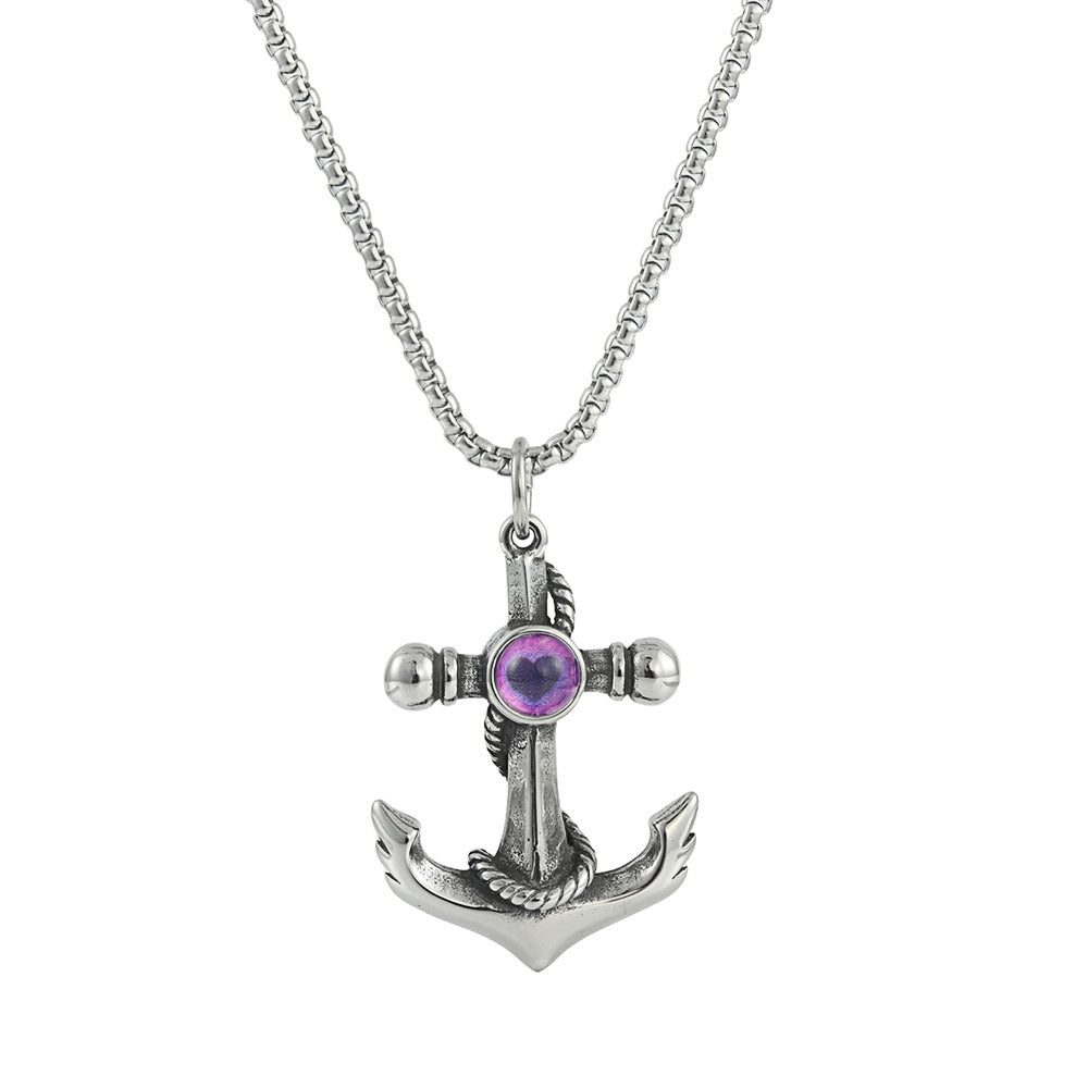 European and American Stainless Steel Anchor Pendant for Men