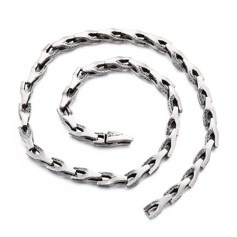 Stainless Steel – Snake Bone Titanium Steel Men's Bracelet