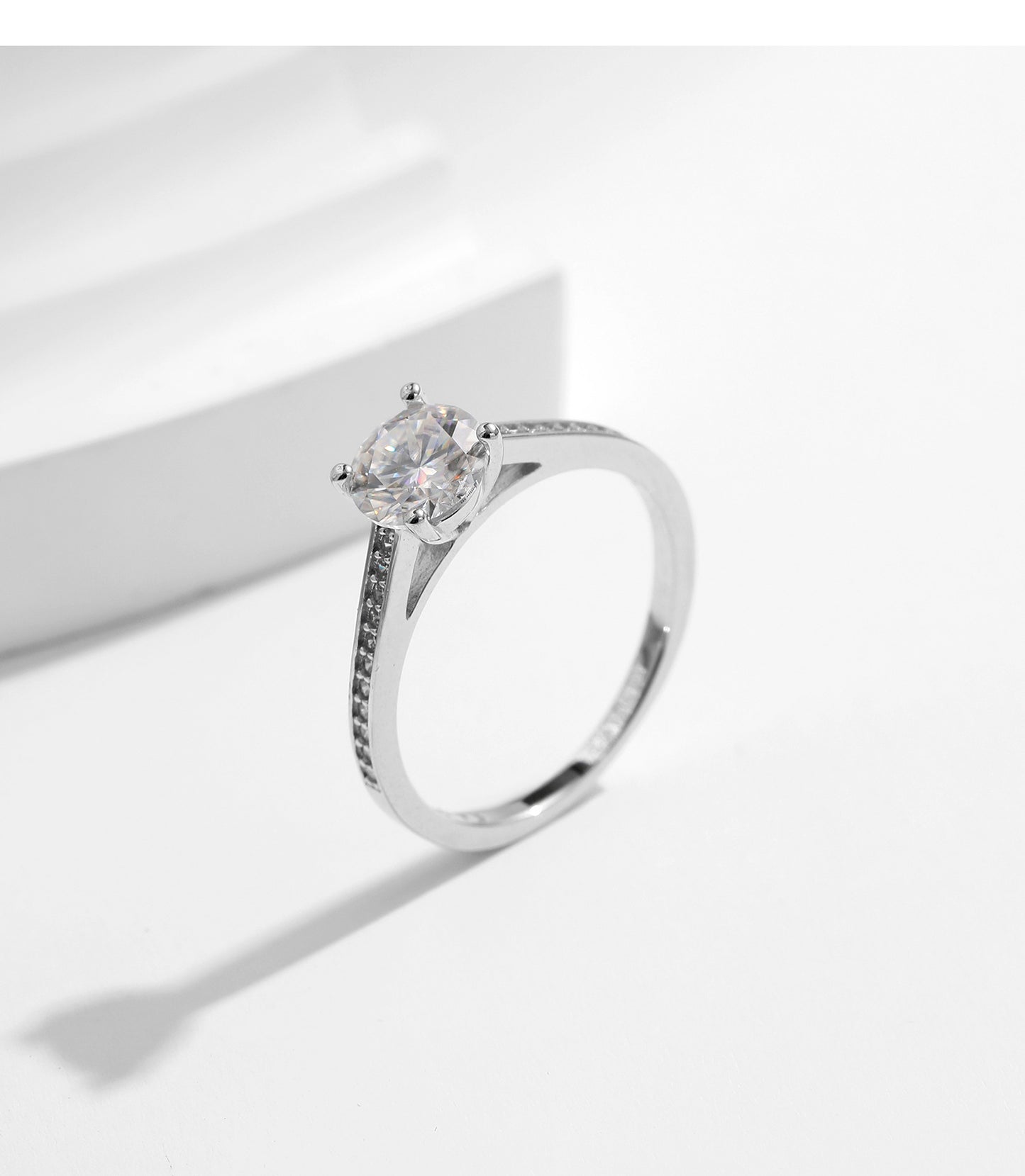 Luxurious Moissanite Sterling Silver Wedding Ring