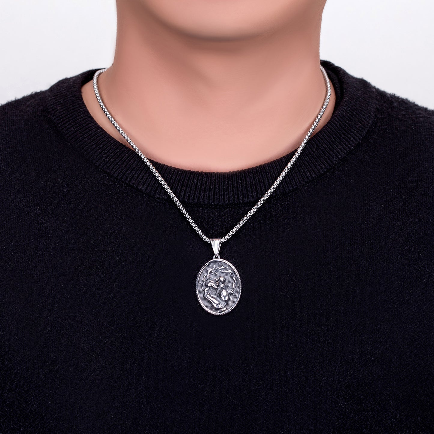 Steel Necklace - Statement Men's Pendant Chain