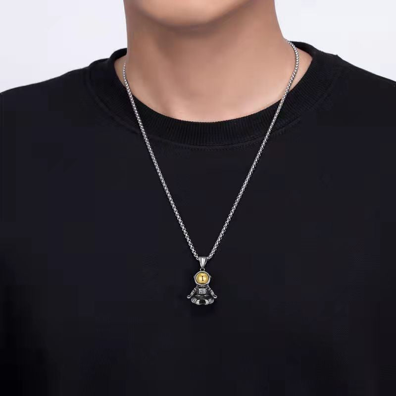 Astronaut Pendant For Unisex Protection Statement Hip Hop Style Bold Retro Vibe Planderful