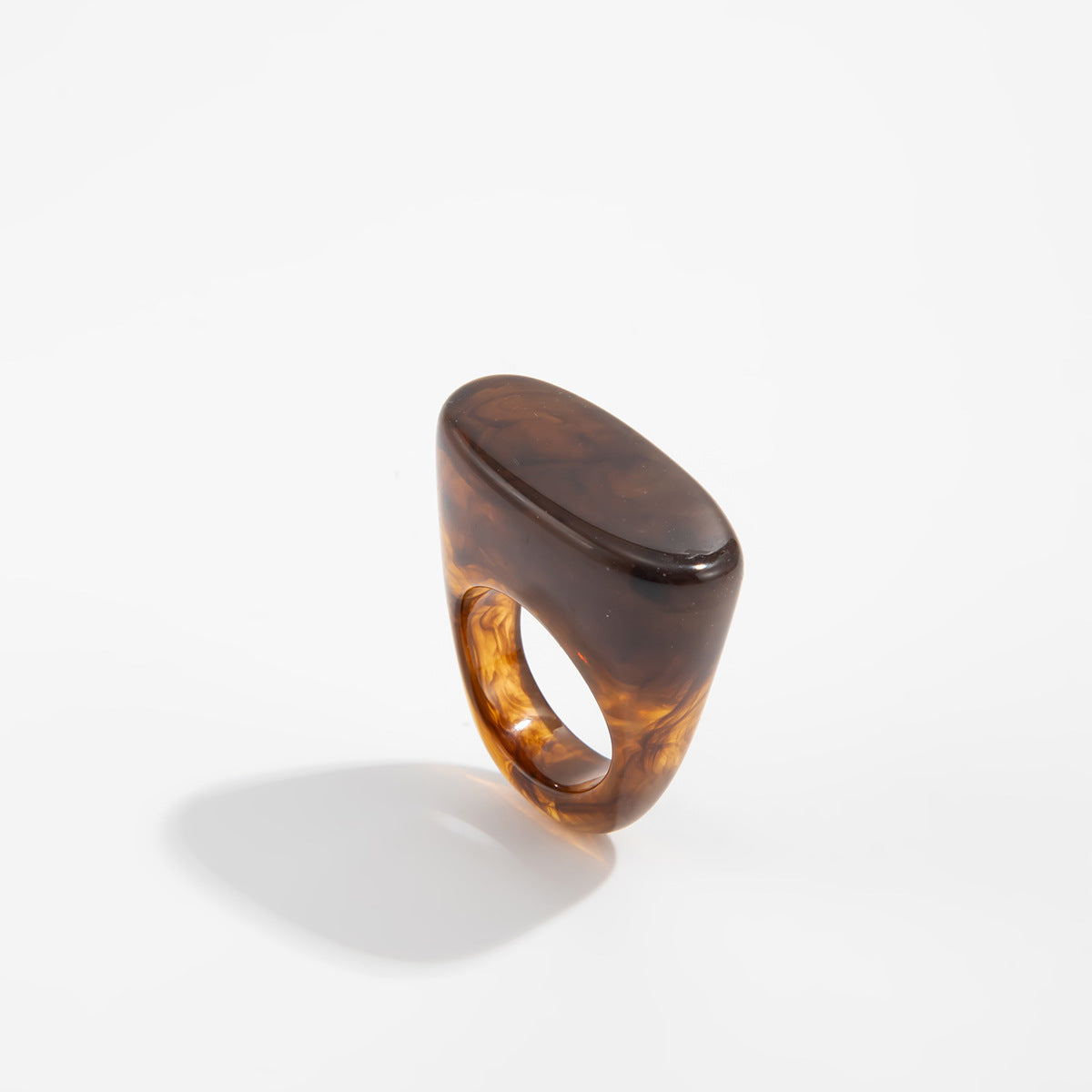 Planderful Vienna Verve Geometric 3D Cloud Pattern Statement Ring For Fashion Forward Women With Colorful Oval Accent