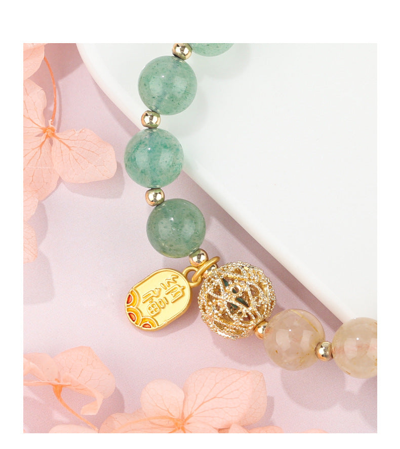 Fortune's Favor Sterling Silver Crystal Beads Bracelet