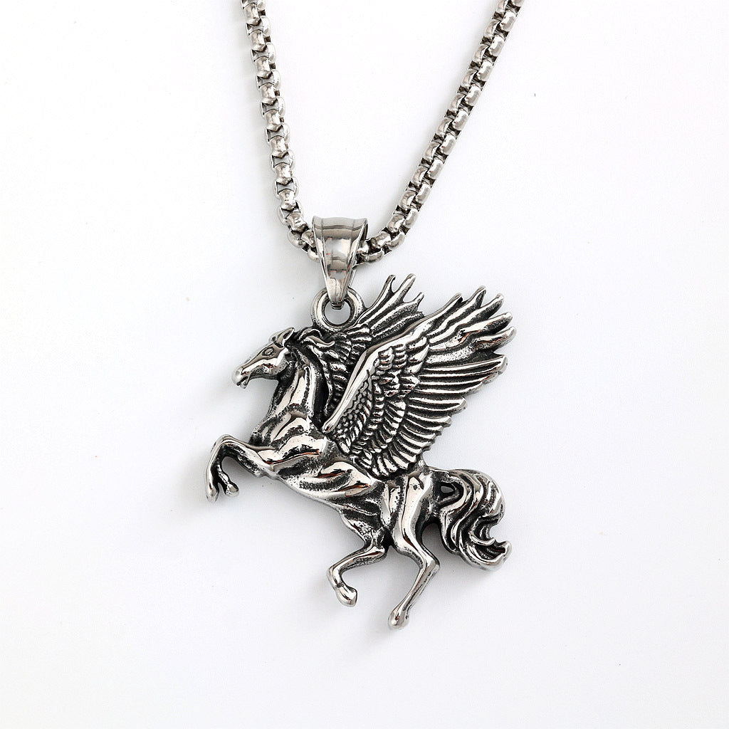 Vintage Stainless Steel Pendant Necklace