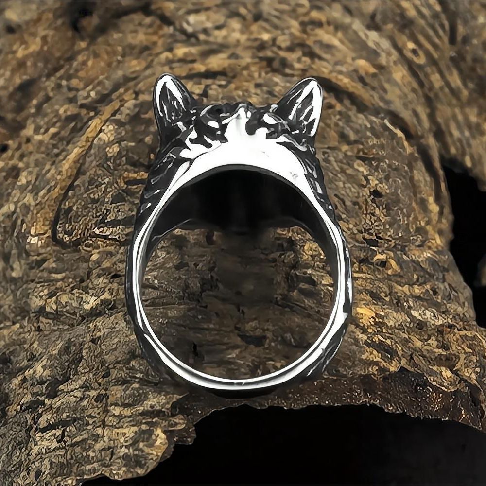 European And American Retro Jewelry Men's Wolf Head Ring