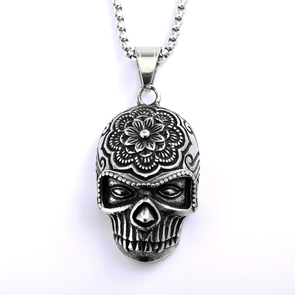 Punk Mask Stainless Steel Pendant Necklace