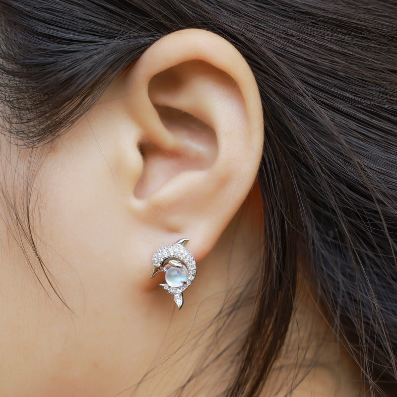 Planderful Everyday Genie Earring – Colorful Blue Moonlight S925 Silver Studs