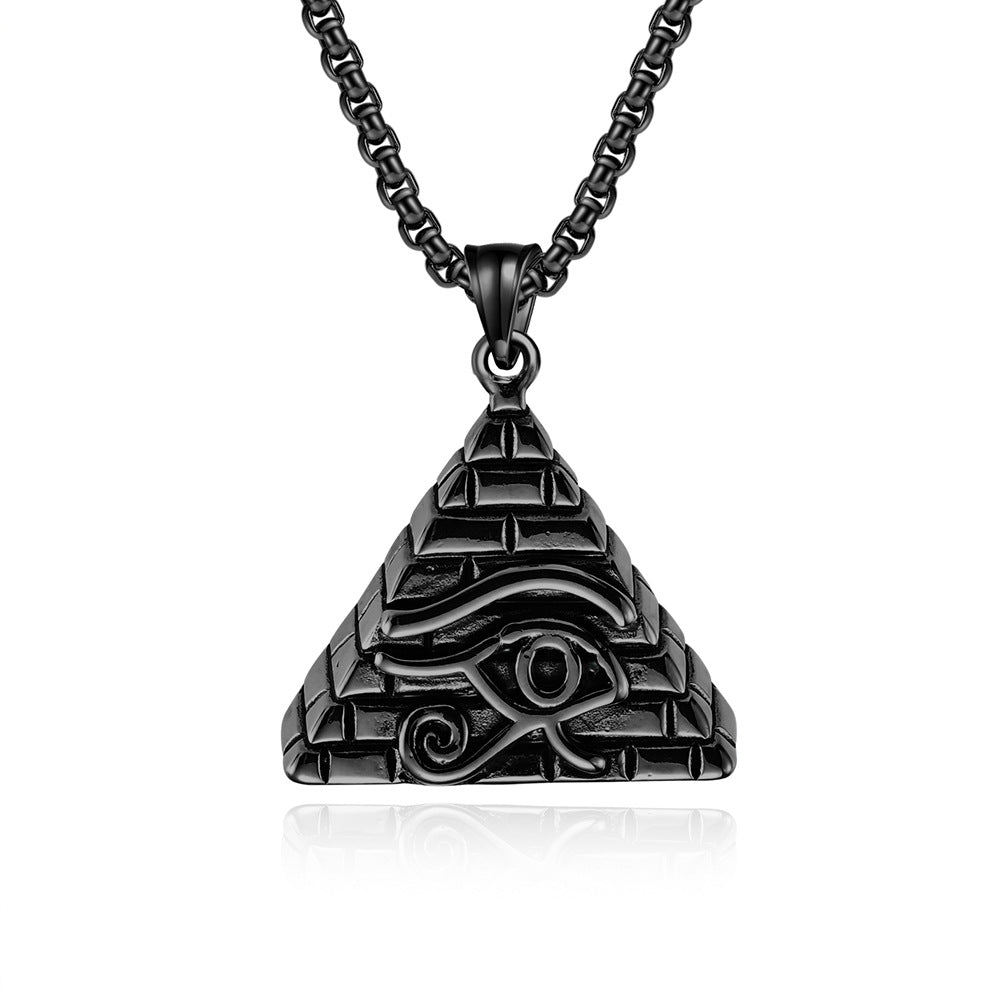 Cross-Border Egyptian Pyramid Eye of Horus Necklace Pendant for Men