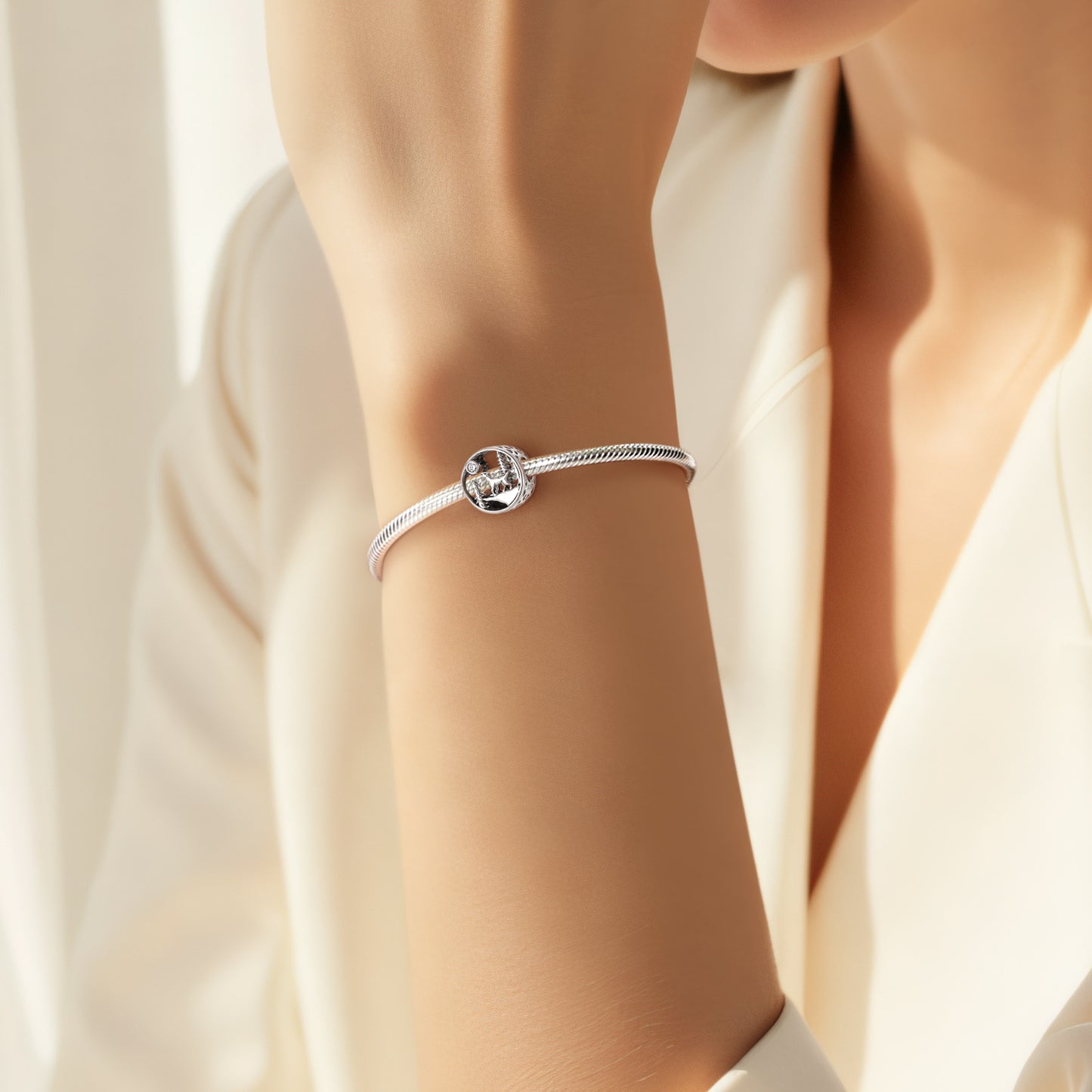 Planderful Jewelry Sterling Silver Beaded Pendant Bracelet With Oxidized Beads For DIY Jewelry