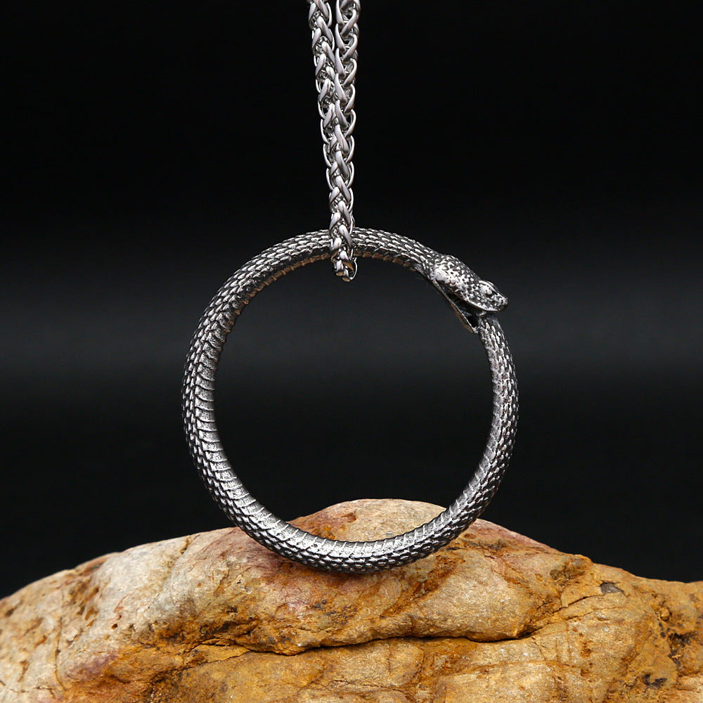 Punk Snake Stainless Steel Pendant Necklace