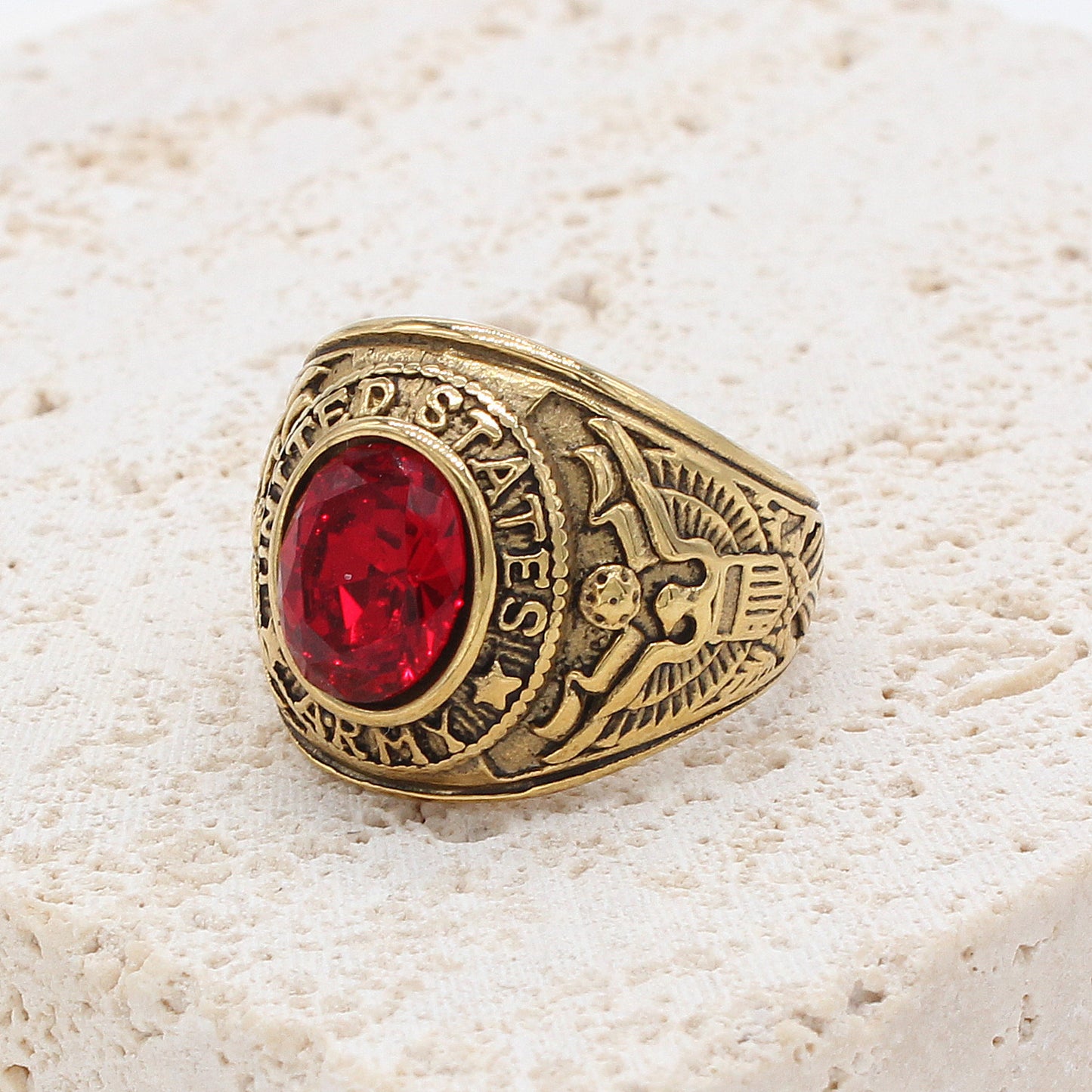 Personalized Retro GI Zircon Ring For Men And Women By Planderful Everyday Genie Protection Statement