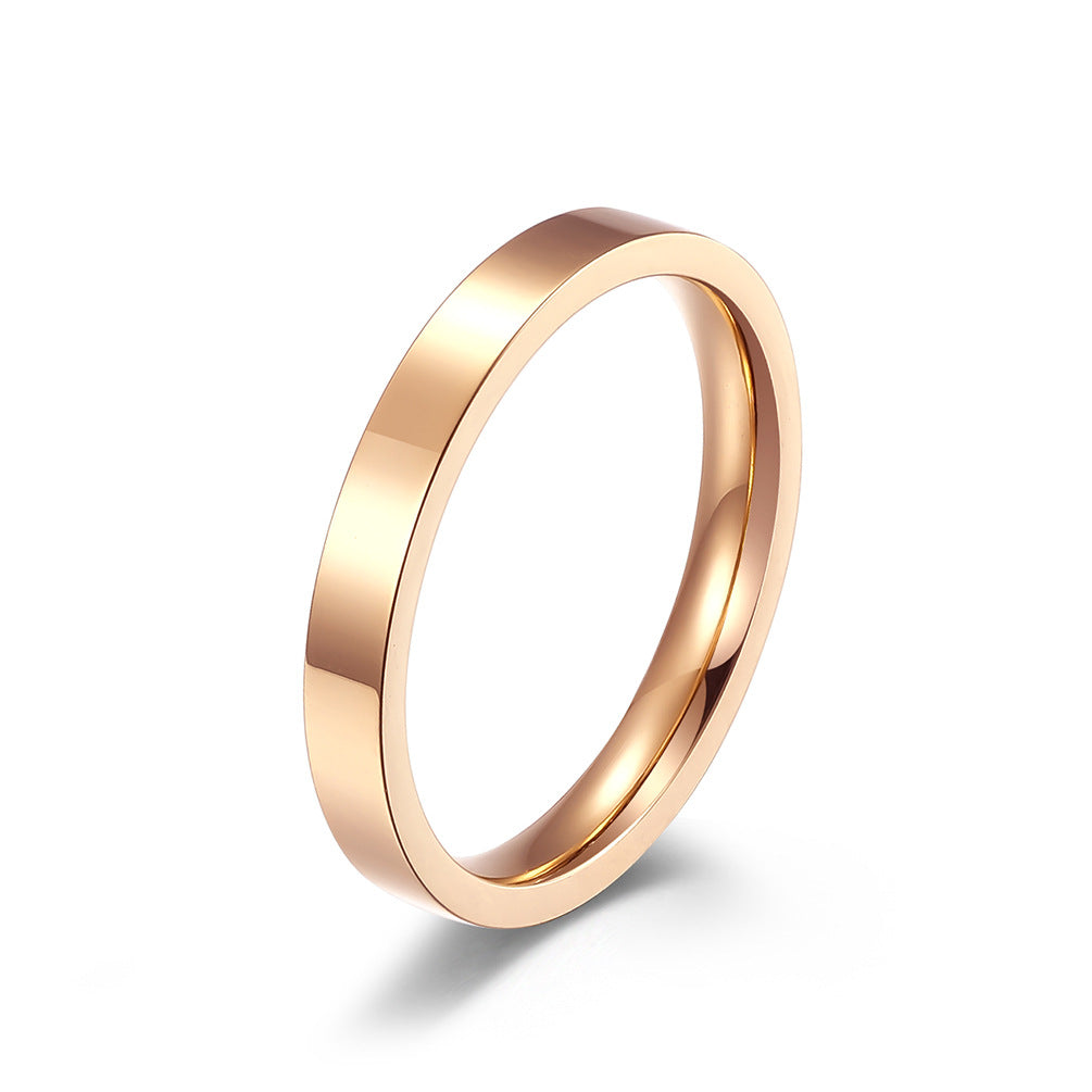 3Mm Stackable Bright Titanium Steel Ring for Couples