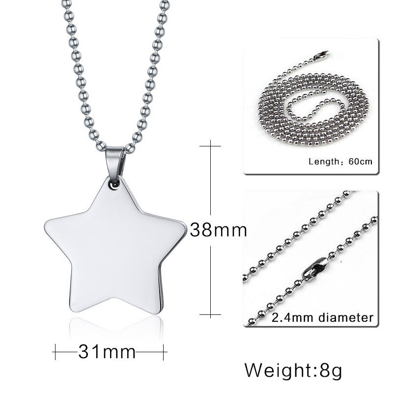 Men's Double-Sided Stainless Steel Pendant Dog Tag Military Tag