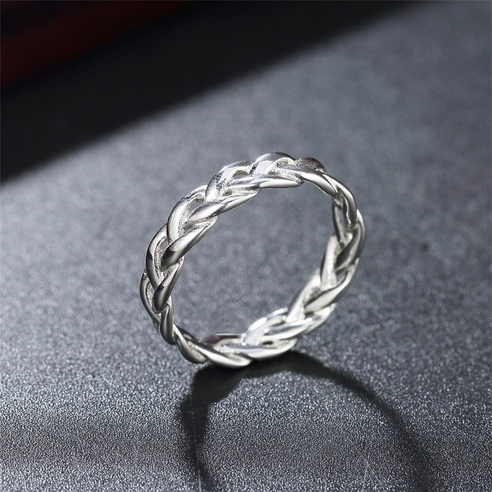 Personalized Stainless Steel Ring Unisex Viking Woven Style With Protection Symbol Planderful Everyday Genie