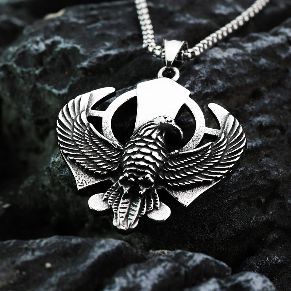 European And American Retro Stainless Steel Eagle Pendant For Men