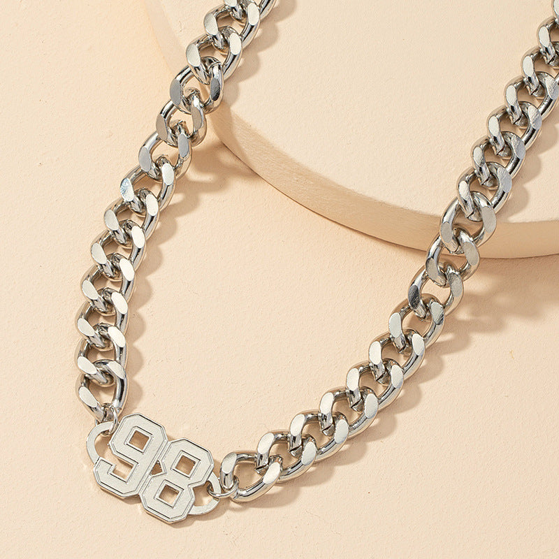 Cross-Border Fashion Metal Necklace with Thick Chain Ornament