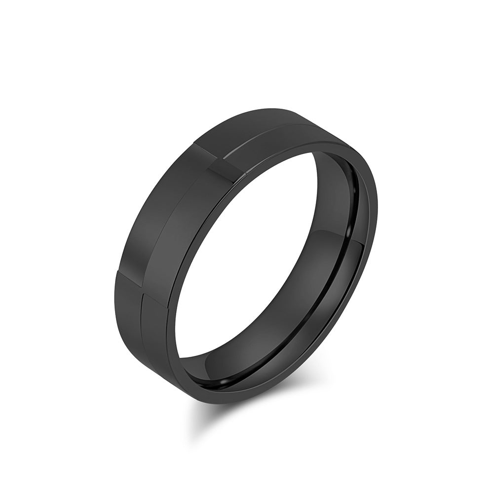 Cold Neutral Glossy Matte Titanium Steel Ring for Men