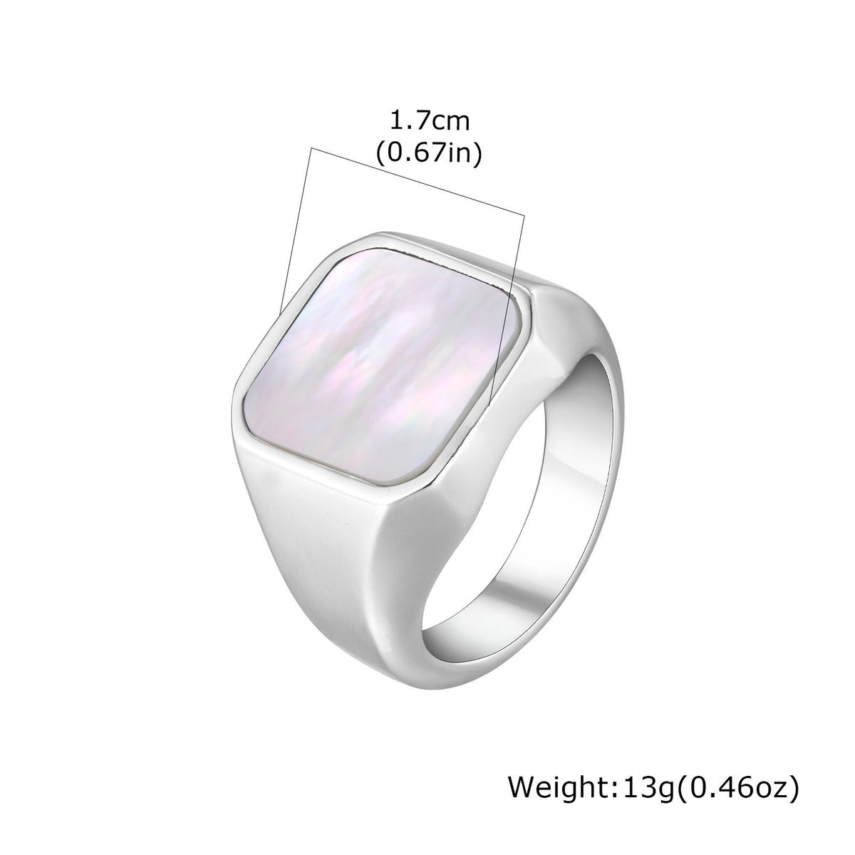 Stainless Steel Abalone Shell White Shell Casting Ring