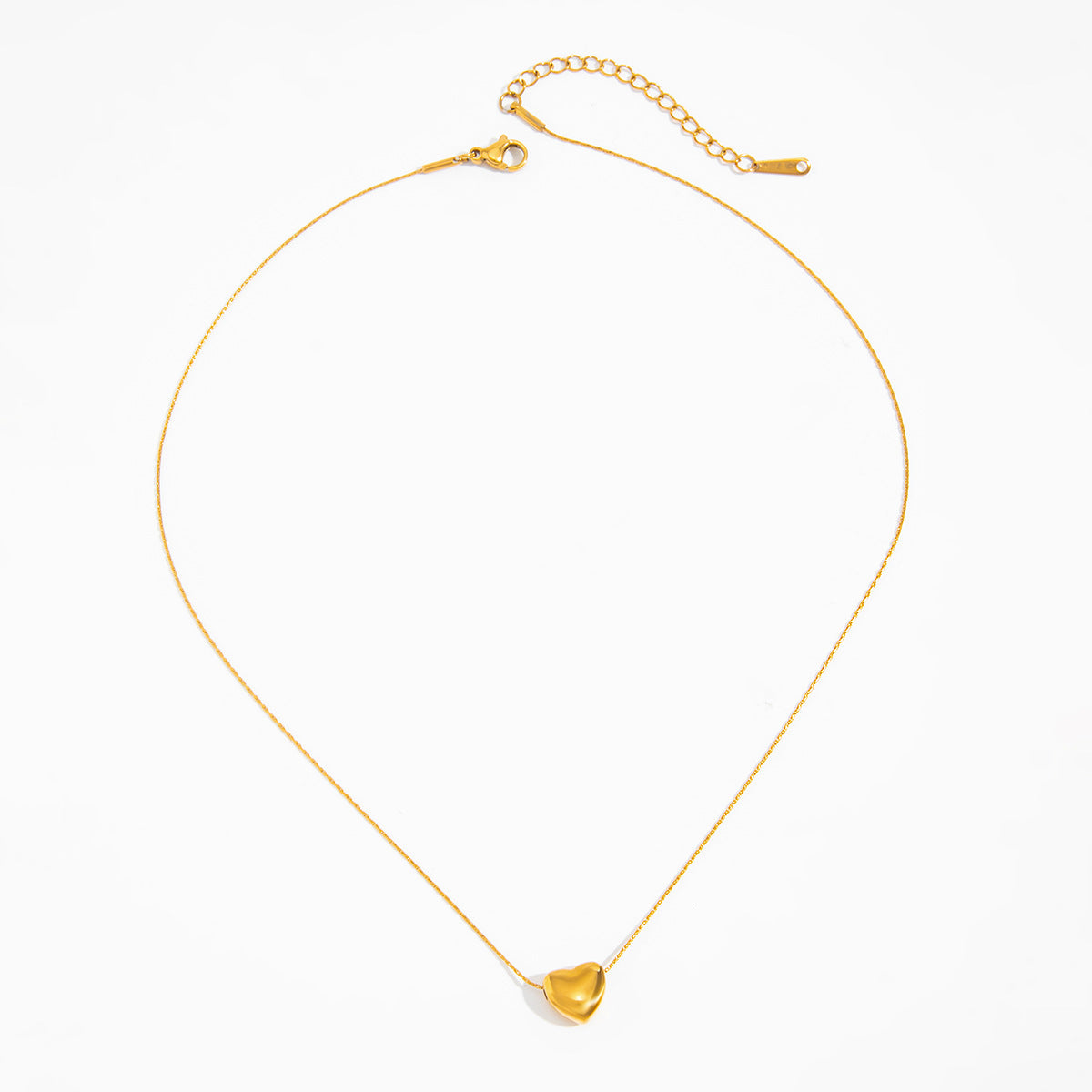 Stainless Steel Love Heart Pendant Collarbone Necklace Pvd Gold-Plated
