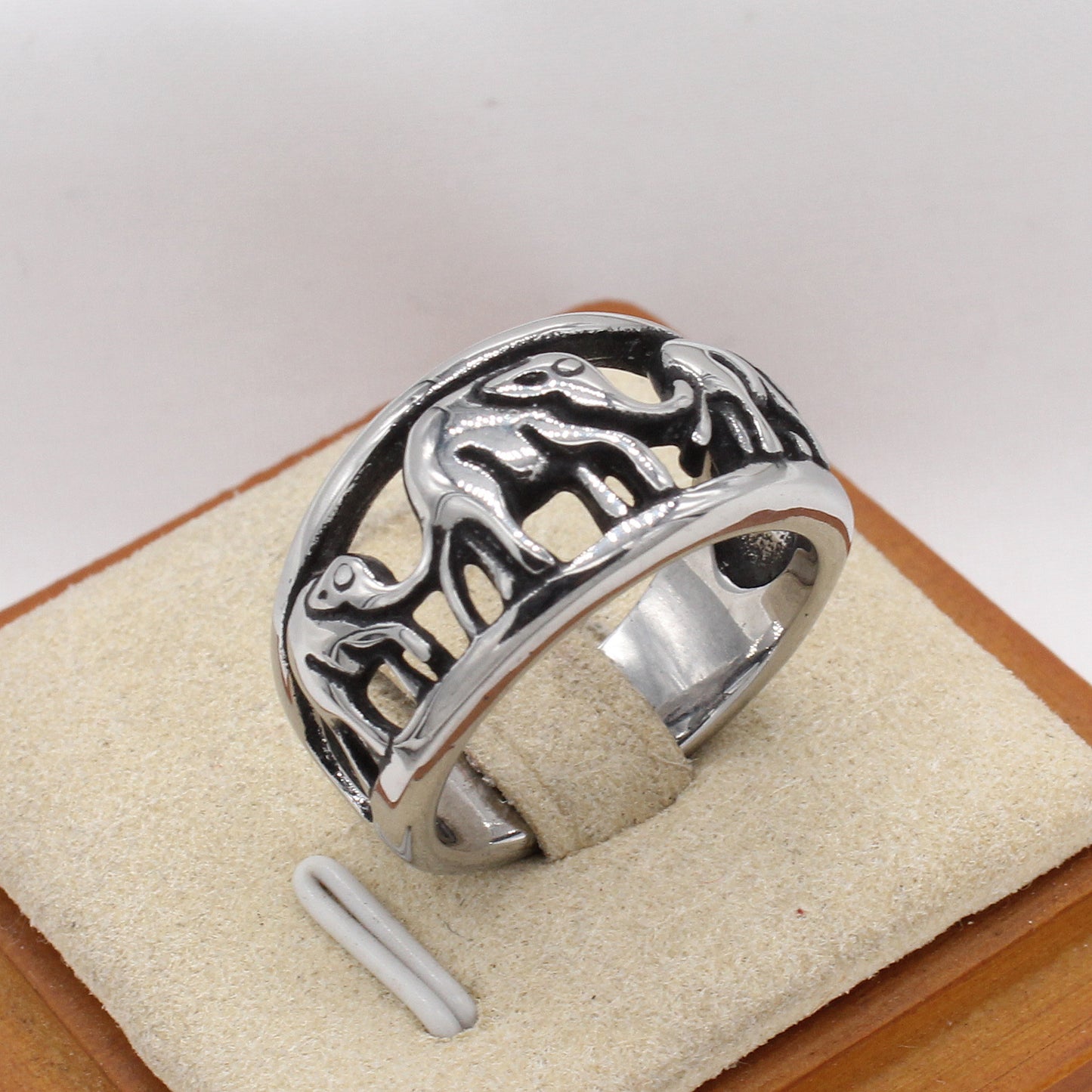 Planderful Jewelry Everyday Genie Elephant Ring For Men In Steel Retro Vintage Design